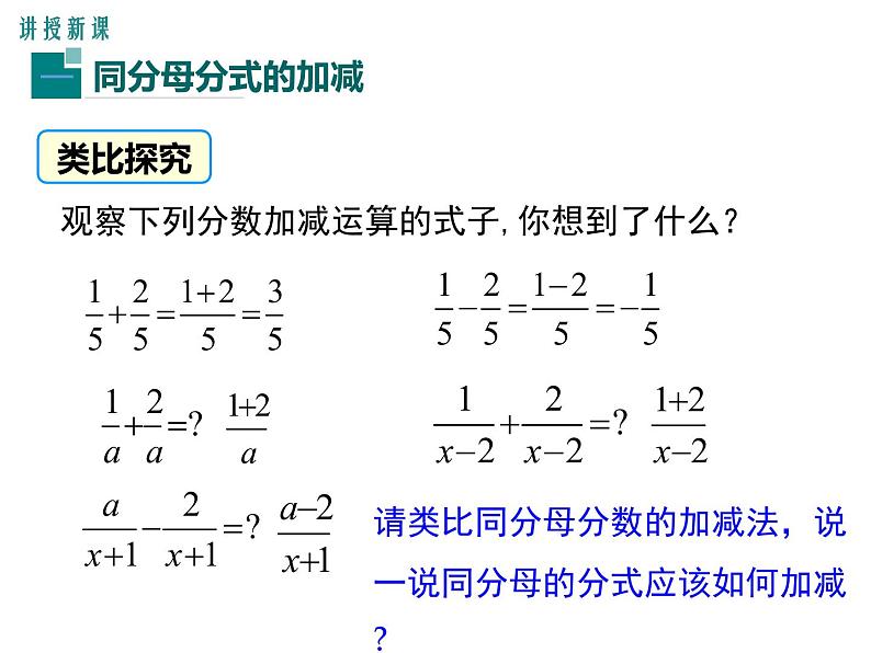 人教版八年级上册课件：15.2.2 第1课时 分式的加减04