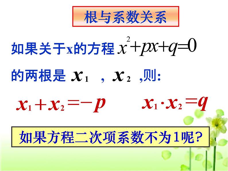 人教版九年级上册数学课件：21.2.4一元二次方程的根与系数的关系（共24张PPT）第4页