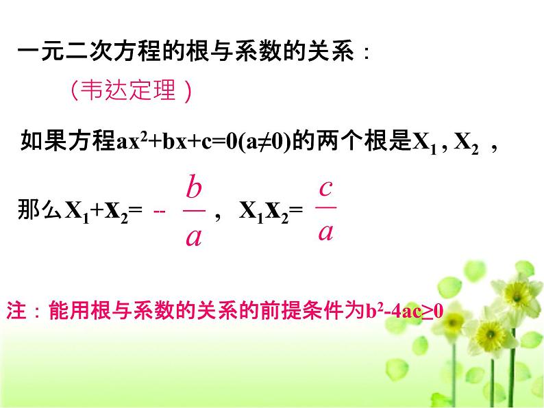 人教版九年级上册数学课件：21.2.4一元二次方程的根与系数的关系（共24张PPT）第6页