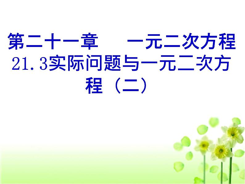 人教版九年级上册数学课件：21.3实际问题与一元二次方程2（共29张PPT）01