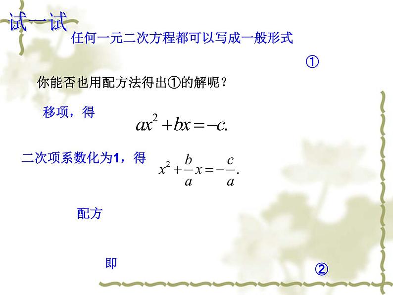 人教版九年级上册数学  21.2.2 公式法 课件(共19张PPT)05