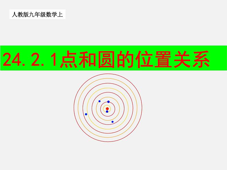 人教版九年级数学上册第24章第2节第1部分点和圆的位置关系 (4)(共28张PPT)01