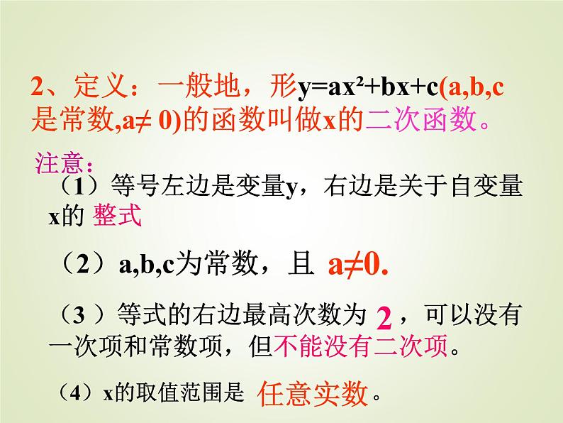 人教版数学九年级上册22.1.1二次函数 课件  （共17张PPT）08