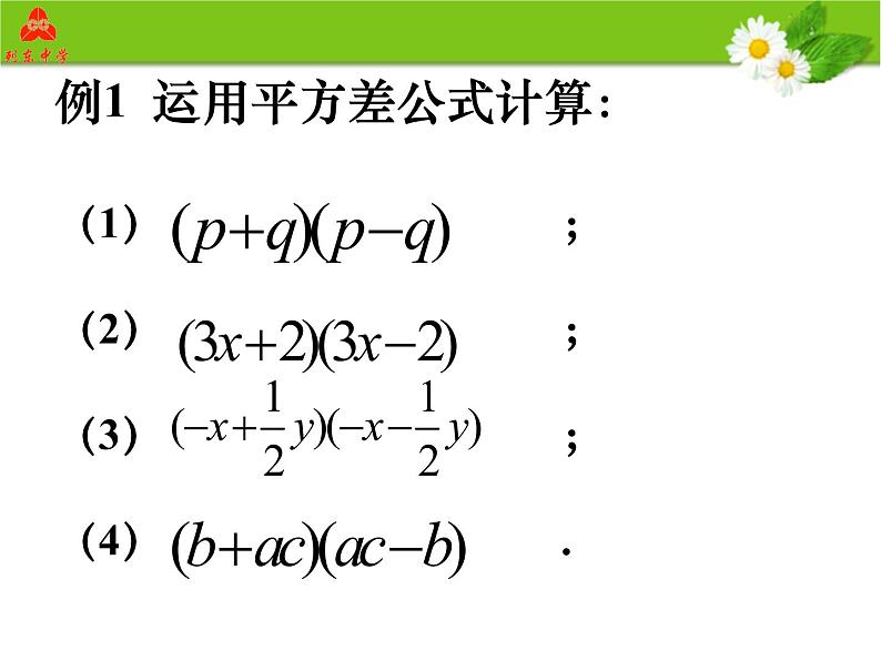 人教版数学八年级上册课件：14.2.1平方差公式（14张PPT）05