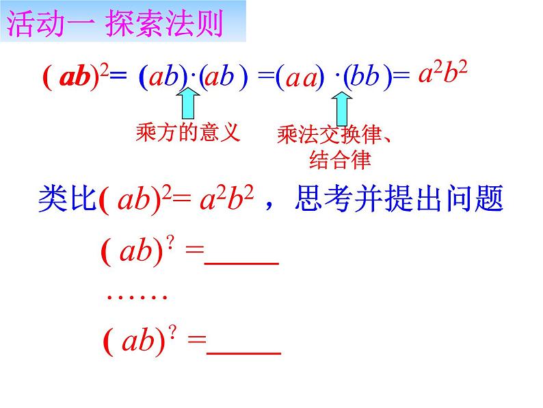 人教版数学八年级上册课件：14.1.3积的乘方（20张ppt）第4页