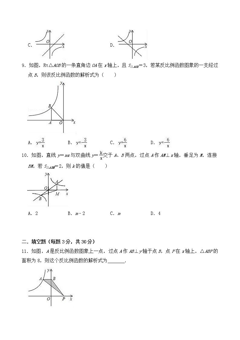 备战中考数学一轮专项复习练习卷——反比例函数（含答案）03
