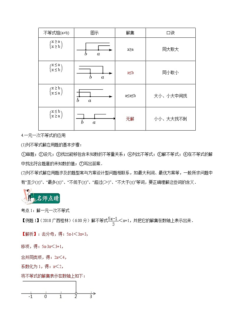 第09讲 不等式(组)及其应用（解析版）第2页