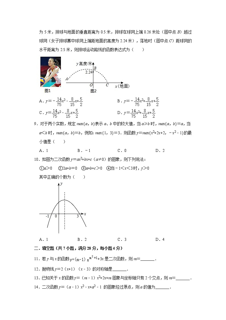2020年人教版九年级上册第22章《二次函数》单元检测试题  解析版02