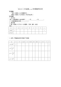 人教版九年级上册22.1.2 二次函数y＝ax2的图象和性质导学案及答案