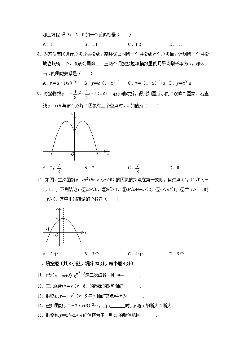人教版九年级上册第22章《二次函数》单元测试卷  解析版02