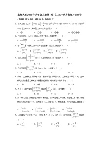 北师大版八年级上册第五章 二元一次方程组综合与测试精练