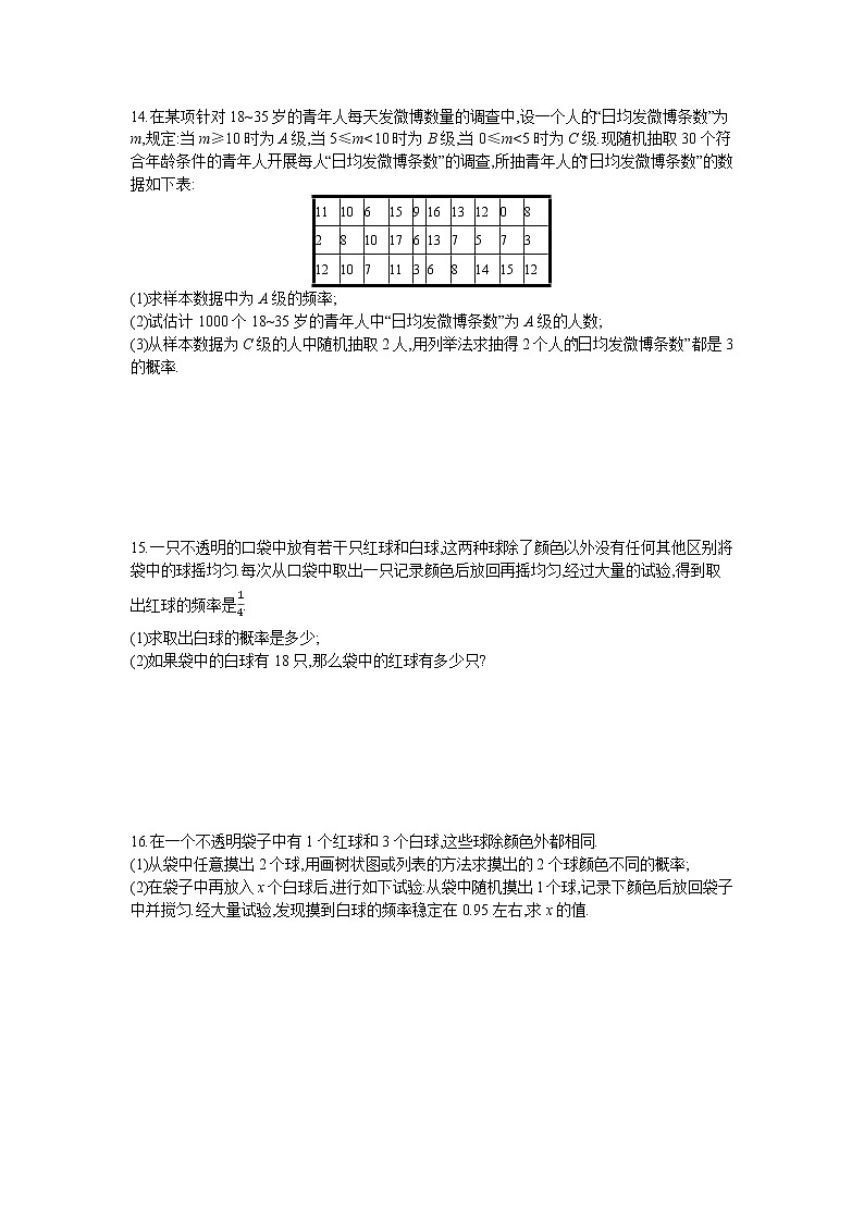 3.2 用频率估计概率 试卷03