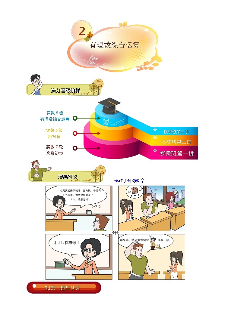 初一数学上册秋季班培优讲义 第2讲 有理数综合运算 学生版01