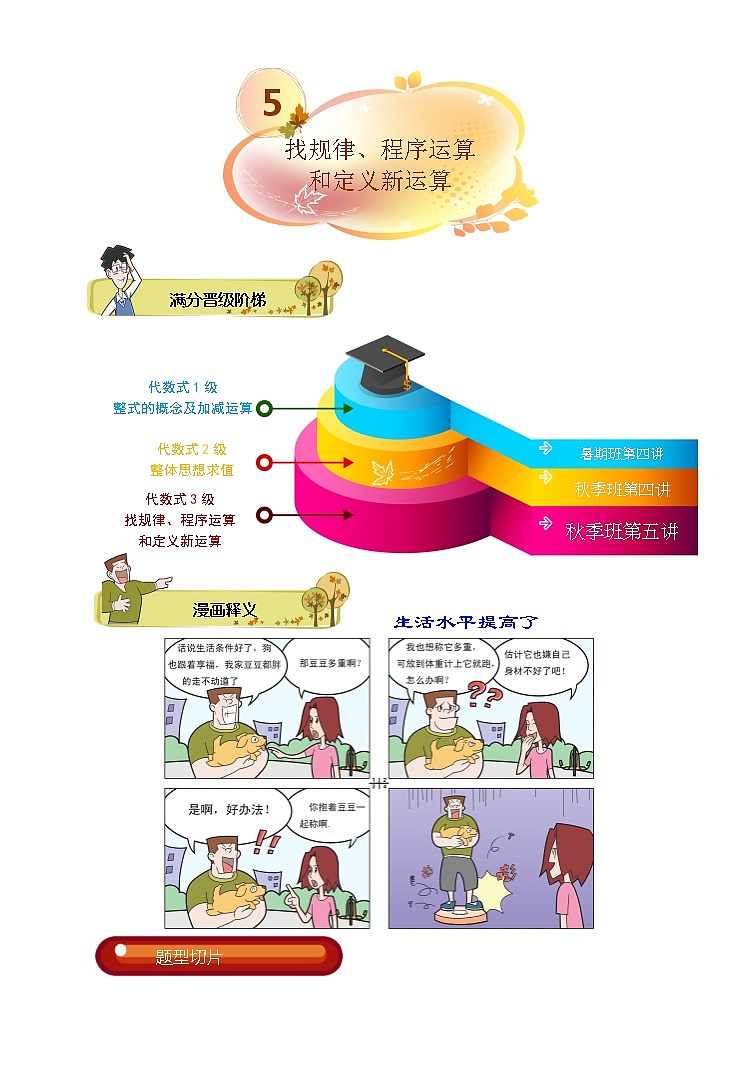【精品讲义】初一数学上册秋季班培优 第5讲.找规律、程序运算和定义新运算 学生版第1页