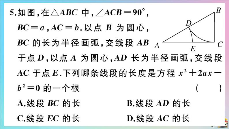 2020秋九年级数学上册阶段综合训练二一元二次方程作业课件新版新人教版05