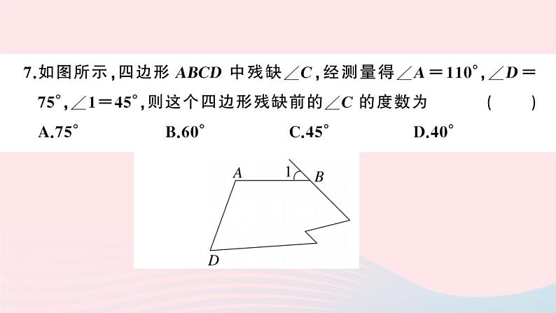 （湖北专版）八年级数学上册第11章三角形检测卷课件（新版）新人教版07