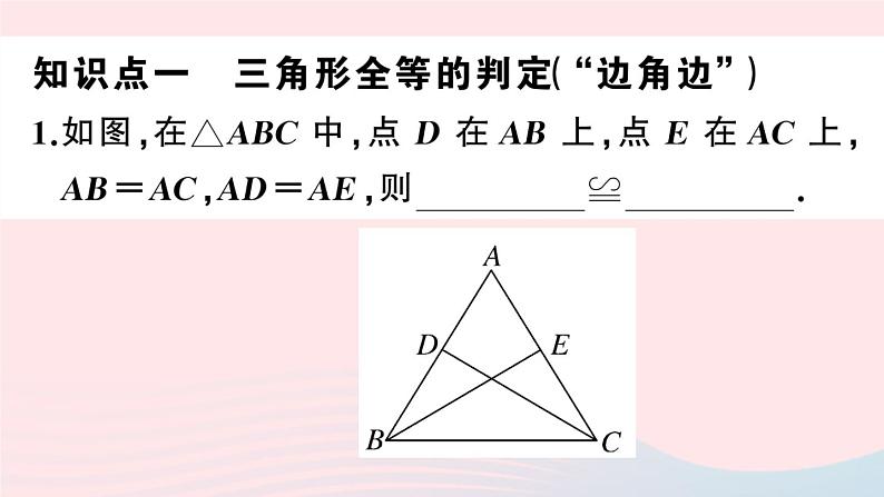 （湖北专版）八年级数学上册第12章全等三角形12.2三角形全等的判定第2课时边角边课件（新版）新人教版第3页