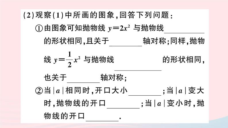 （安徽专版）九年级数学上册第22章二次函数22.1二次函数的图象和性质2二次函数y=ax2的图象与性质课件（新版）新人教版第6页