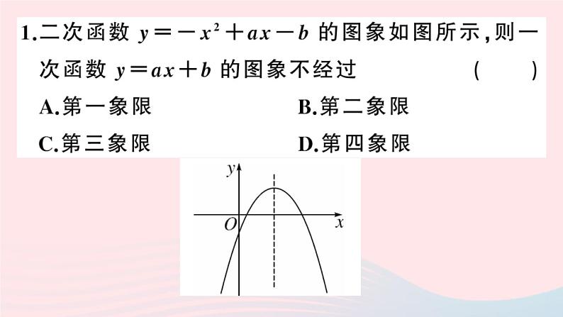 （安徽专版）九年级数学上册第22章二次函数解题技巧专题抛物线中与系数a，b，c有关的问题课件（新版）新人教版03