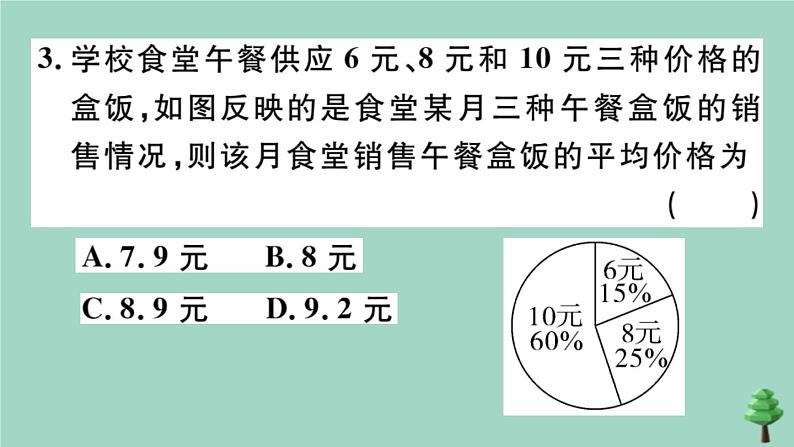 2020秋八年级数学上册第六章《数据的分析》6.1平均数第2课时加权平均数的应用作业课件（新版）北师大版04