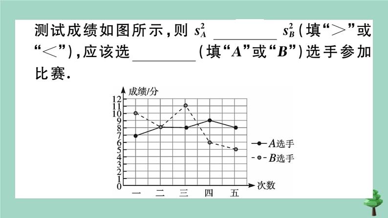 2020秋八年级数学上册第六章《数据的分析》6.4数据的离散程度第2课时方差的应用作业课件（新版）北师大版05