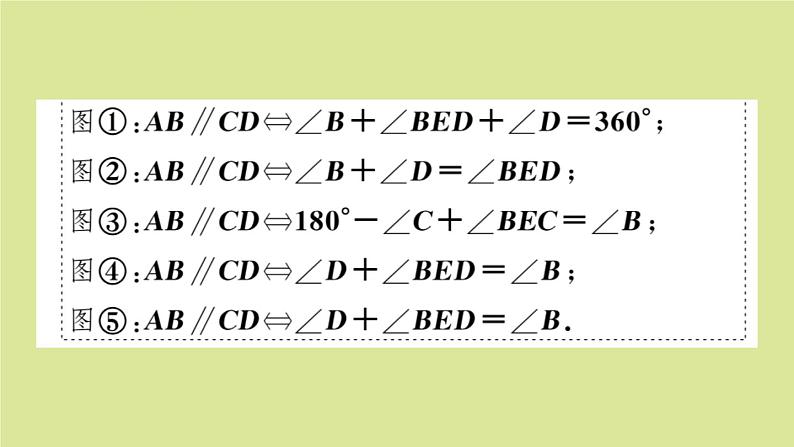 2020秋八年级数学上册第七章平行线的证明微专题：平行线中的解题模型【期末热点】作业课件（新版）北师大版03