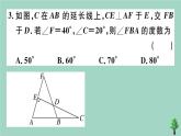 2020秋八年级数学上册第七章《平行线的证明》7.5三角形内角和定理第2课时三角形的外角作业课件（新版）北师大版