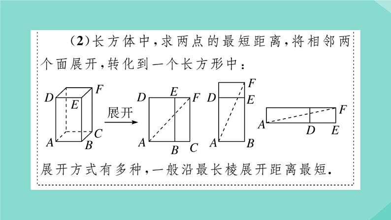 2020秋八年级数学上册第一章《勾股定理》微专题：利用勾股定理解决最短路径问题【期末热点】作业课件（新版）北师大版第3页