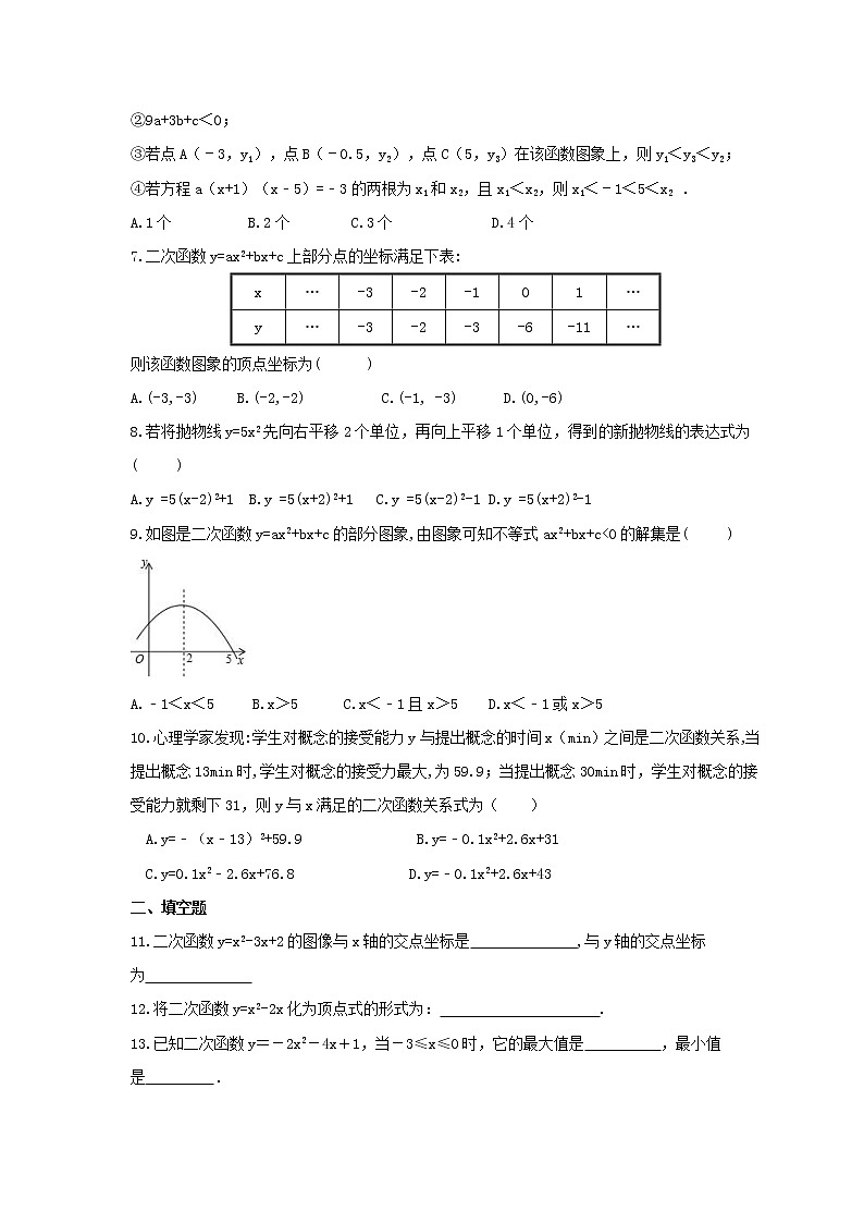 中考精选2021年中考数学一轮单元复习22 二次函数(含答案)第2页