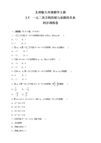 北师大版九年级上册5 一元二次方程的根与系数的关系巩固练习