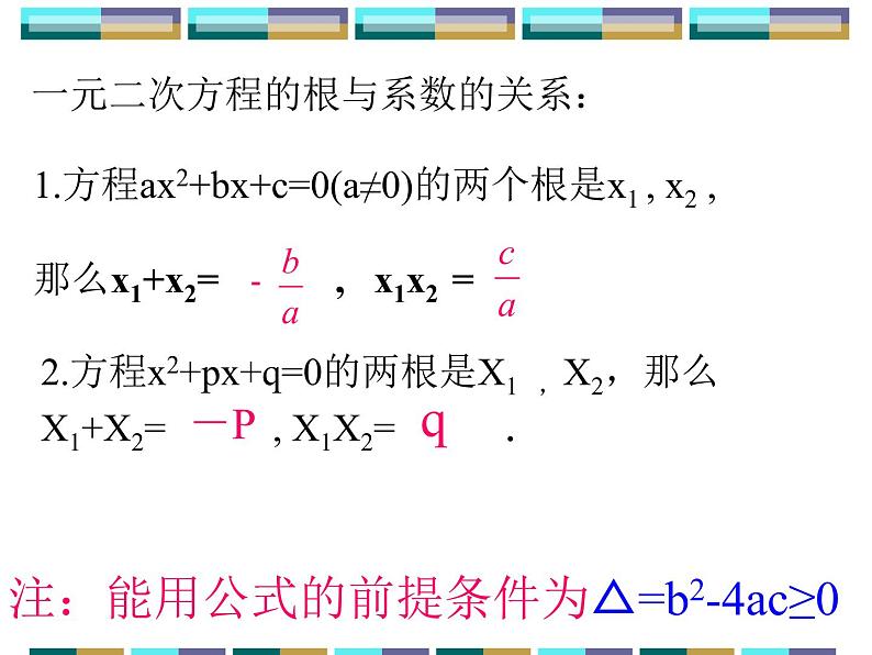 人教版九年级上册 数学 课件 21.2.4一元二次方程的根与系数关系(共15张PPT)第5页