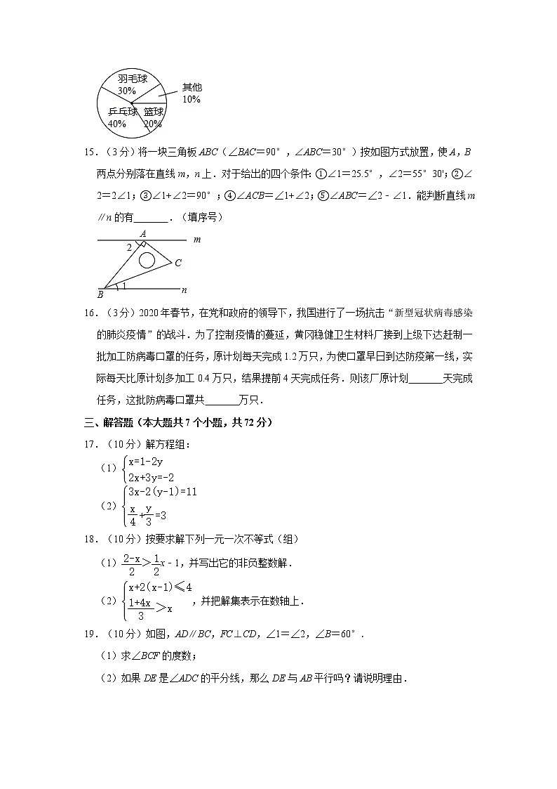2019-2020学年河南省商丘市夏邑县七年级（下）期末数学试卷03
