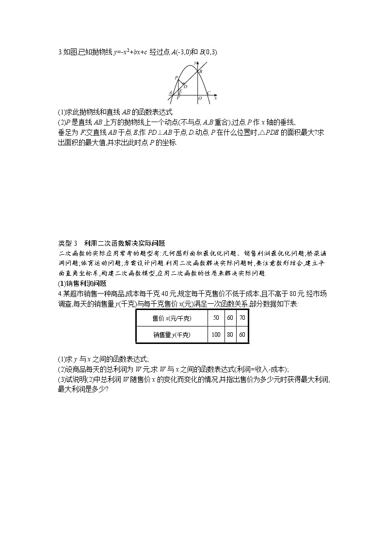 小专题(二)　　二次函数的综合应用02