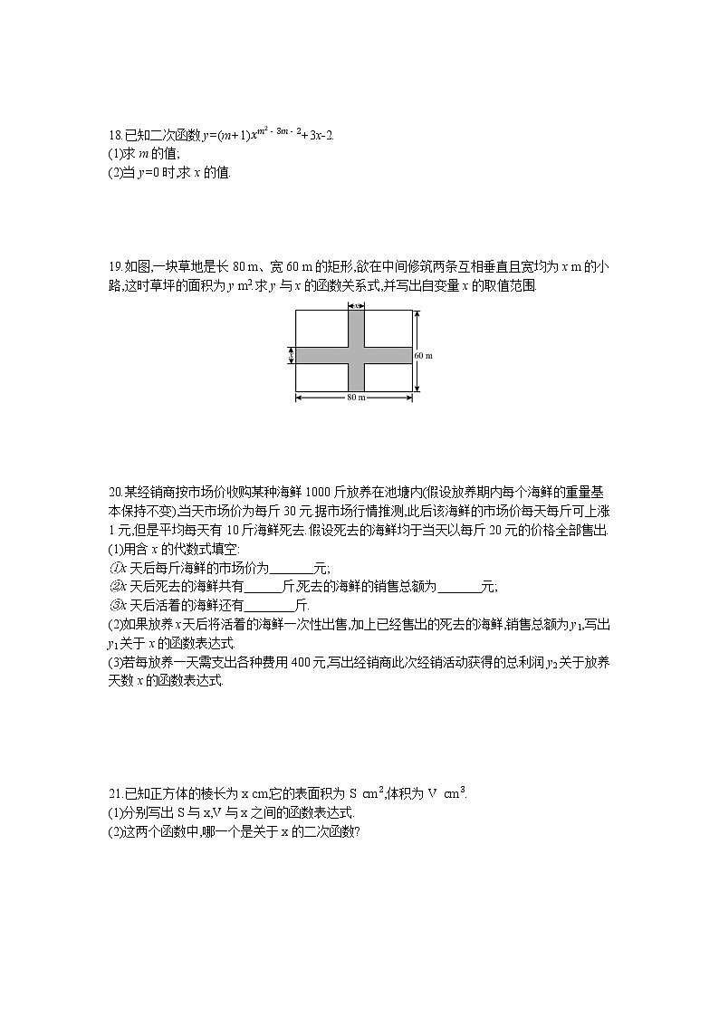 21.1   二次函数 同步练习卷03