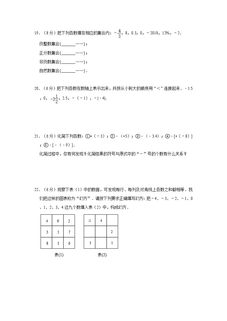 人教版2020年七年级上册第一章《有理数》单元测试卷   解析版03