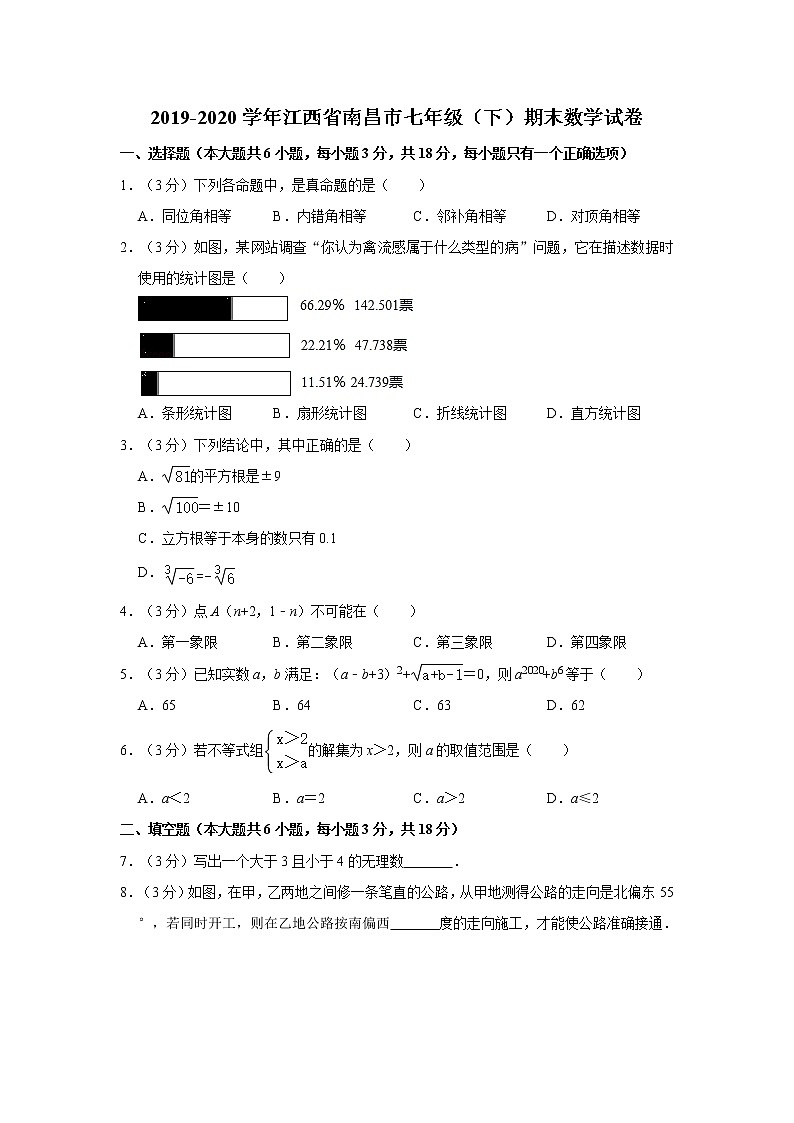 2019-2020学年江西省南昌市七年级（下）期末数学试卷01