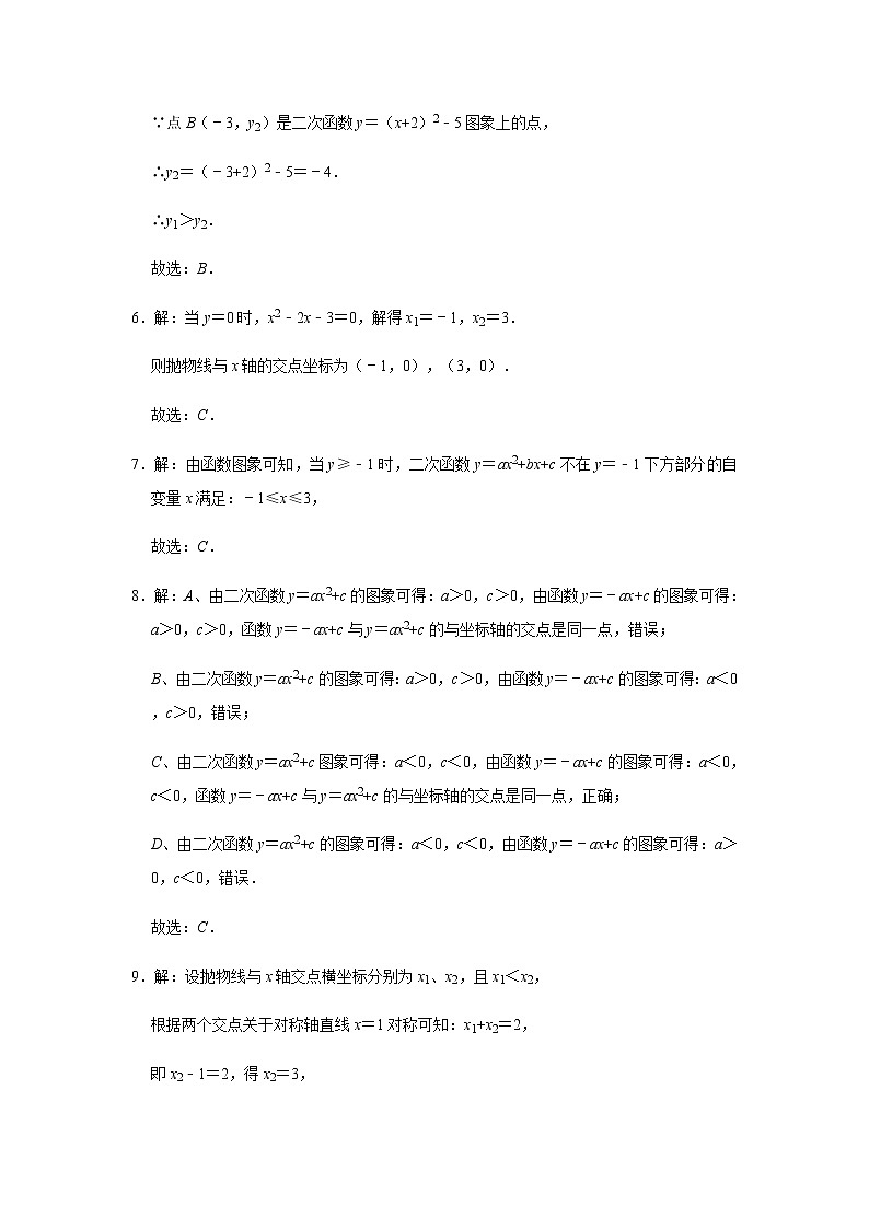 2020年人教版九年级上册第22章《二次函数》单元测试卷（试题+答题卡+答案）02