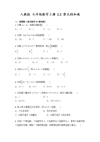 人教版七年级上册2.2 整式的加减课时练习