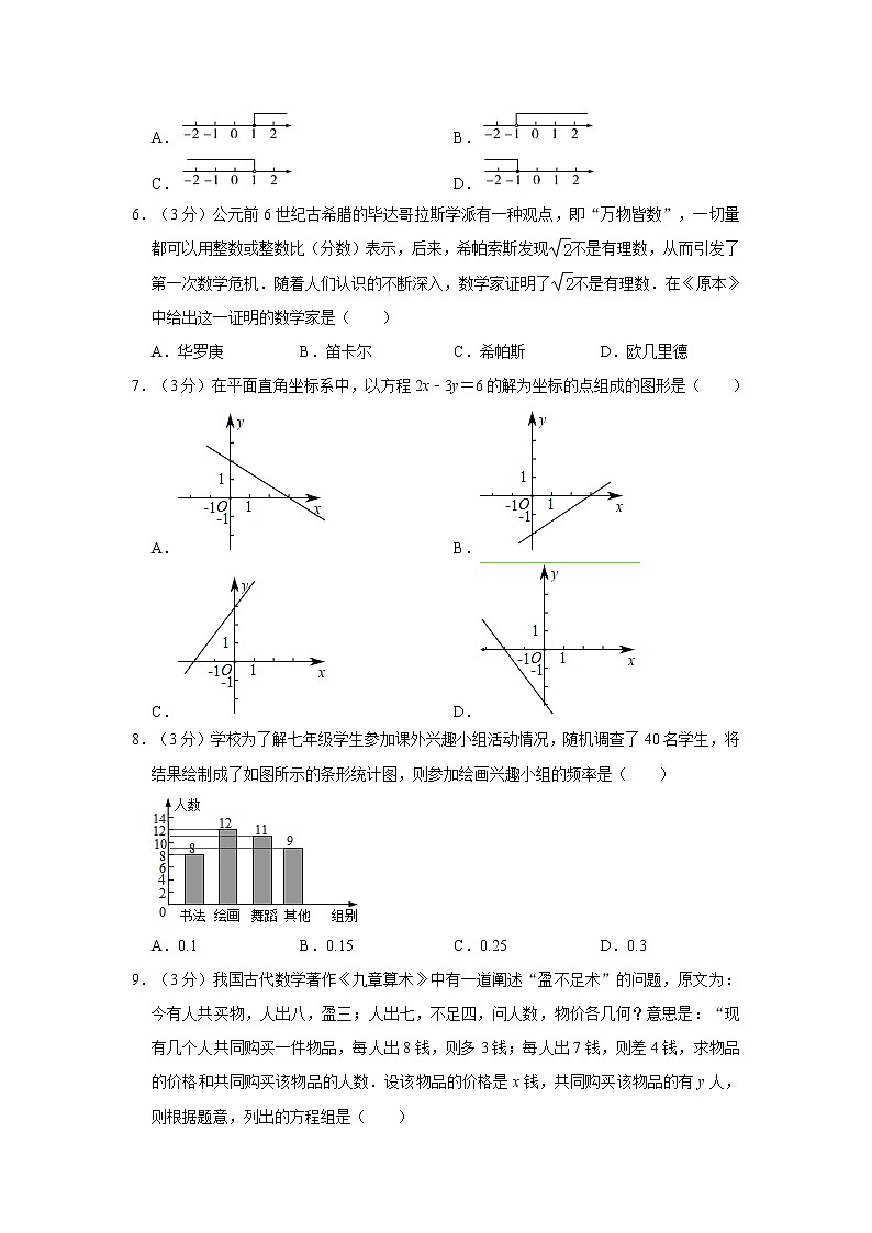 2019-2020学年山西省吕梁市兴县七年级（下）期末数学试卷   解析版第2页