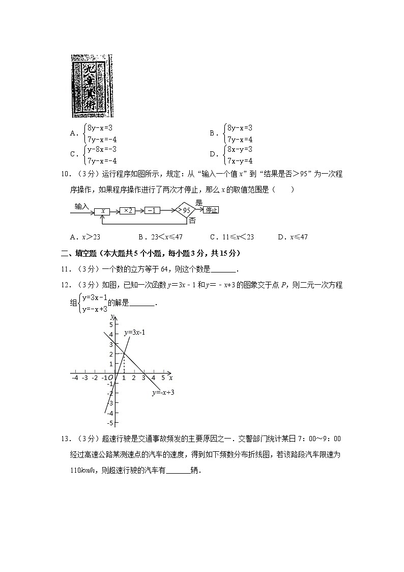 2019-2020学年山西省吕梁市兴县七年级（下）期末数学试卷   解析版第3页