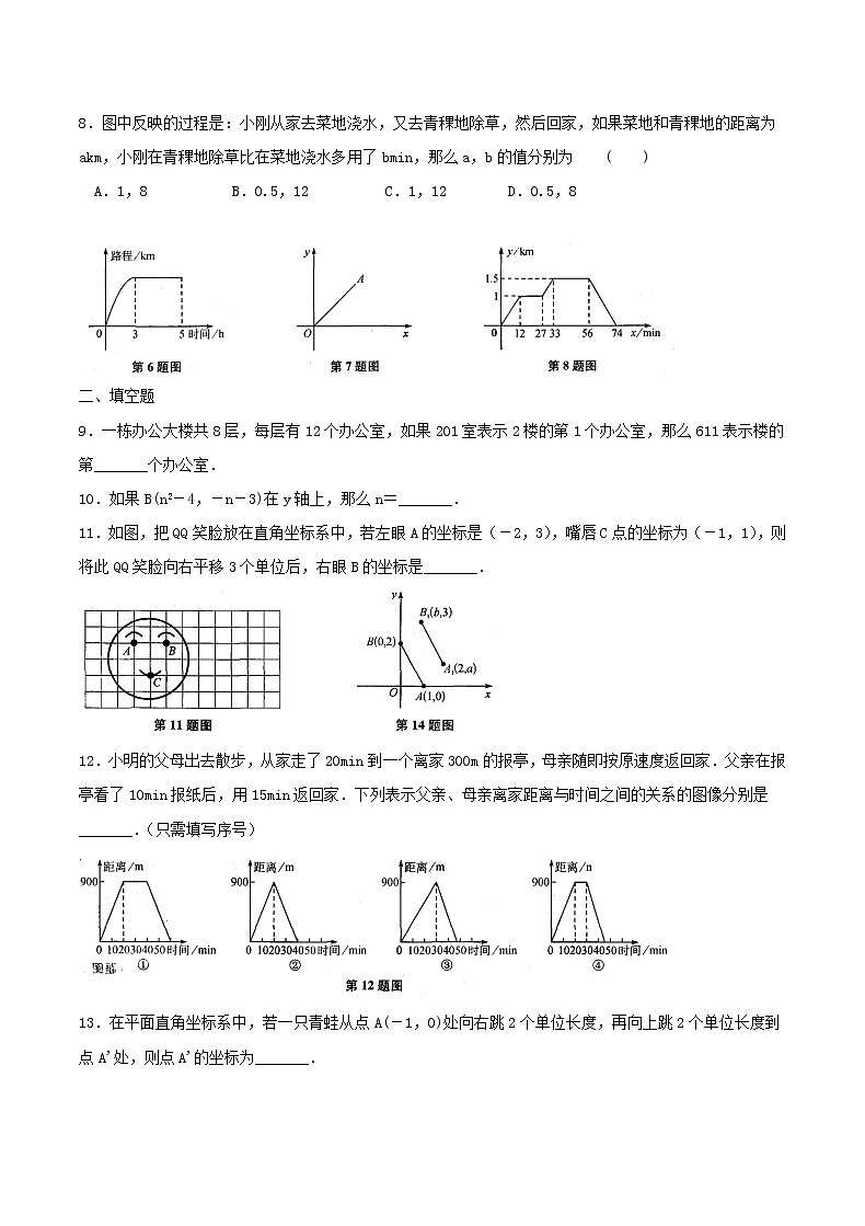 2020年苏科版八年级数学上册 平面直角坐标系 单元测试卷六（含答案）02