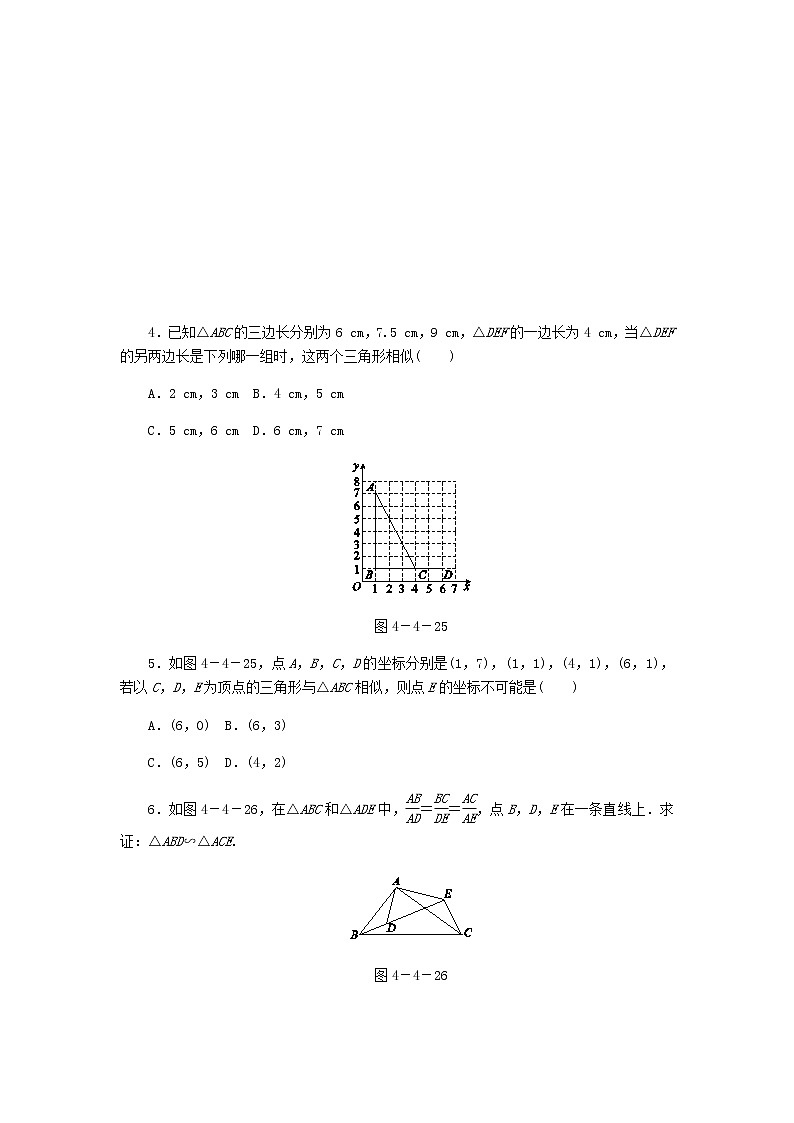 2020年北师大版九年级数学上册第4章 4.4探索三角形相似的条件第3课时相似三角形的判定3 同步练习（含答案）02