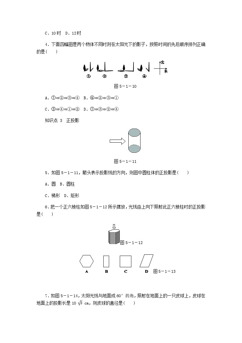 2020年北师大版九年级数学上册第5章 5.1投影第2课时平行投影 同步练习（含答案）02