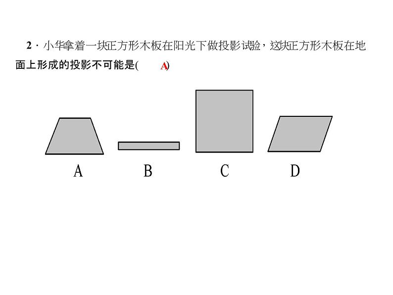 2020年北师大版九年级数学上册课件：5.1 投影 第2课时 平行投影与正投影07