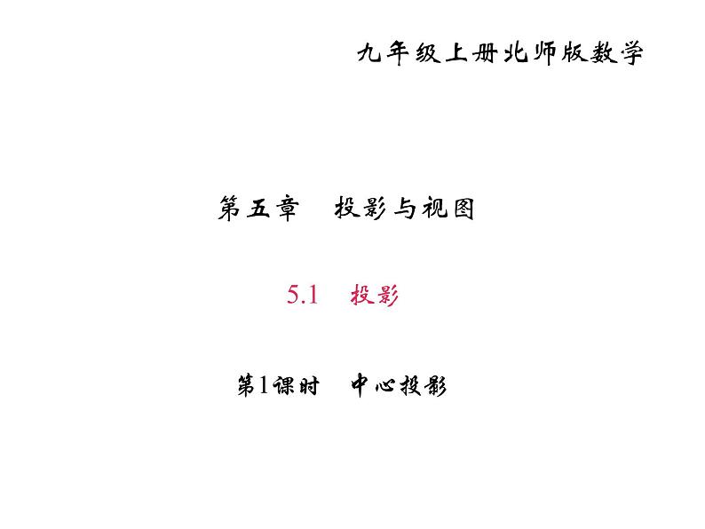 2020年北师大版九年级数学上册课件：5.1 投影 第1课时 中心投影01