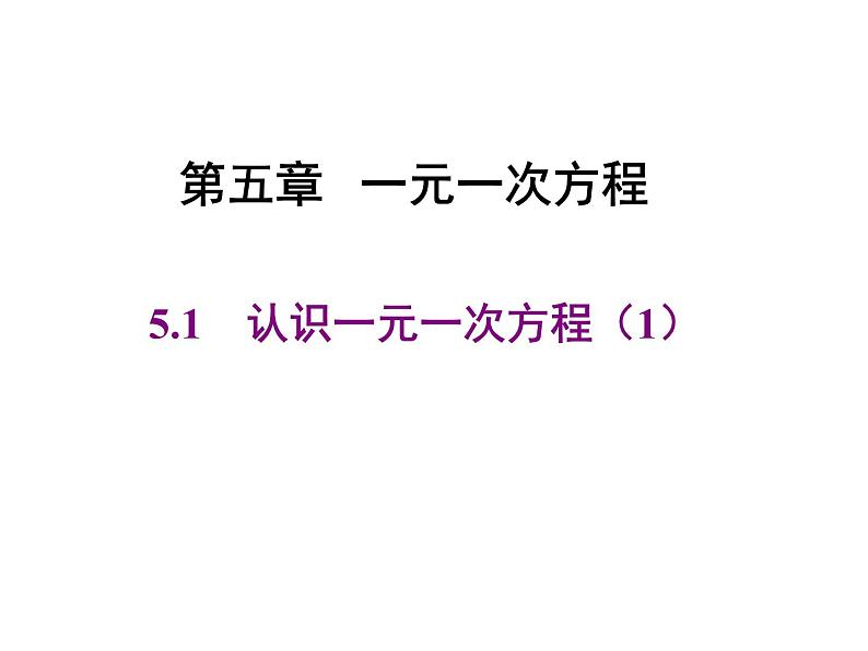 2020北师大版数学七年级上册同步教学课件：5.1认识一元一次方程(1) (共23张PPT)01