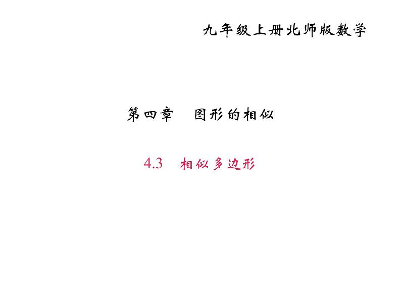 2020年北师大版九年级数学上册课件：4.3相似多边形01