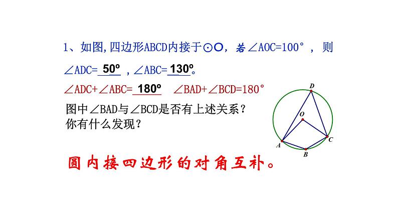 浙教版九年级数学上册教学课件：3.6 圆内接四边形 （共14张PPT）04