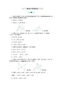 浙教版八年级上册1.5 三角形全等的判定学案及答案