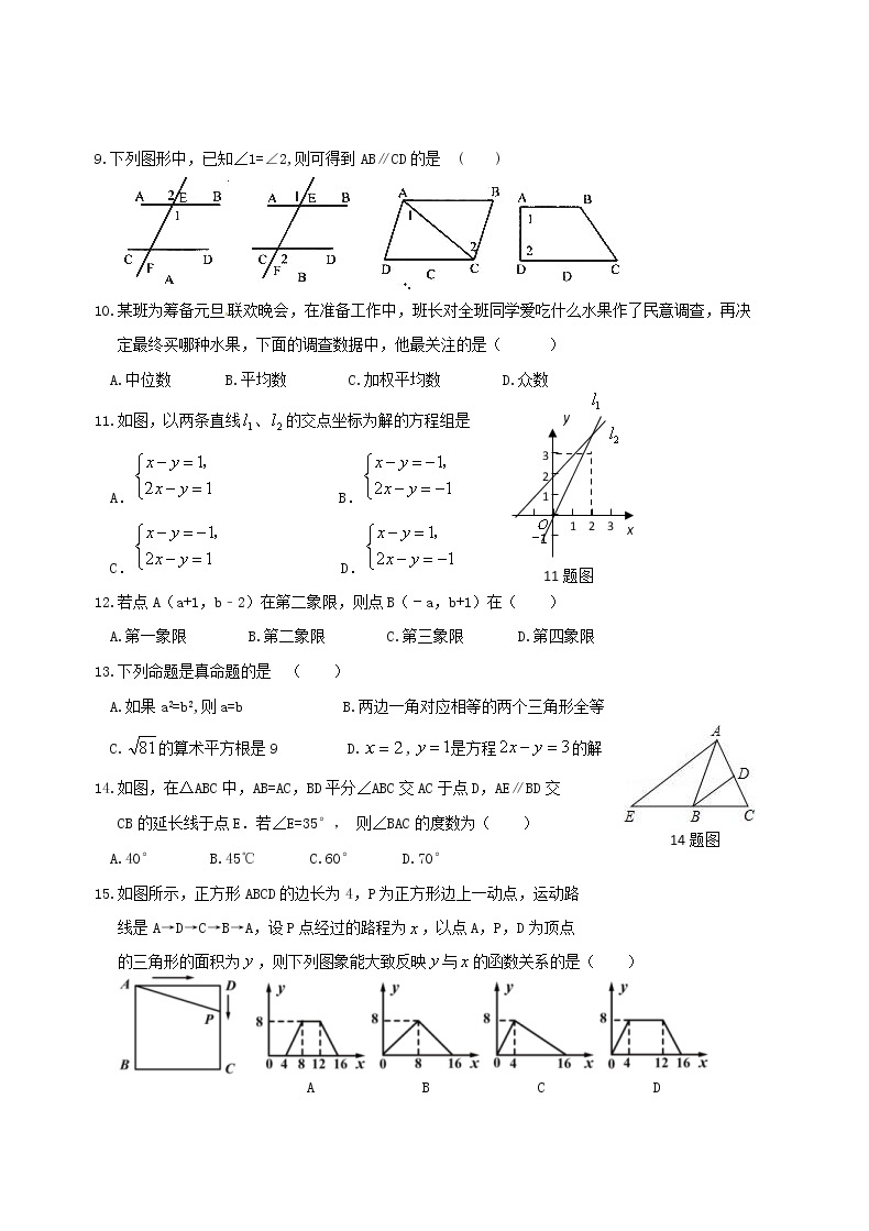 2020年北师大版八年级数学上册 期末复习卷一（含答案）02